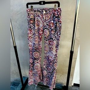 Free People Flower Corduroy Ultra Flare Bell Bottom Pants